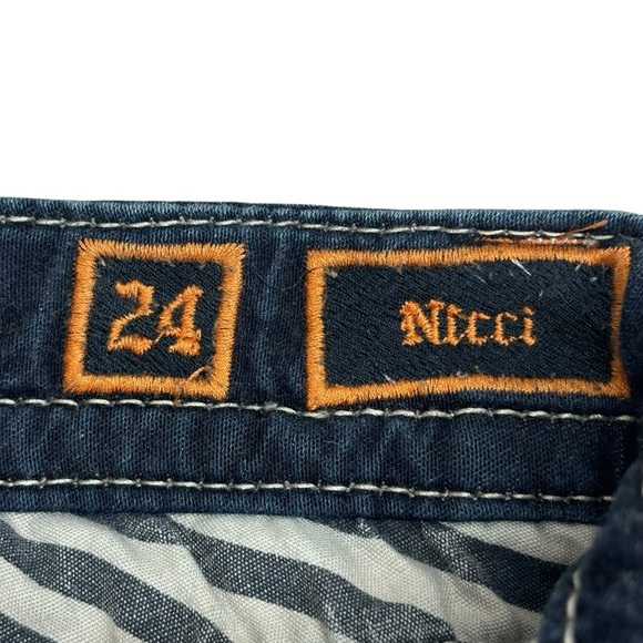 New Rock Revival Bling Jean Size 24 Mid Rise Skinny Stretch Nicci Dark Wash Read - Picture 11 of 14